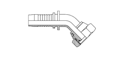 Female Swivel 24 45 Elbow & O-Ring